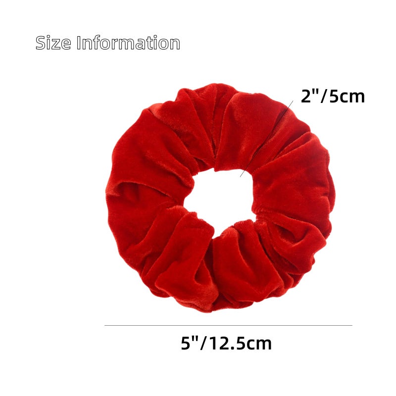 PIDOUDOU 2 Pcs Red Color Large Size Scrunchies for Hair Women Hair Elastic Bands - Image 2